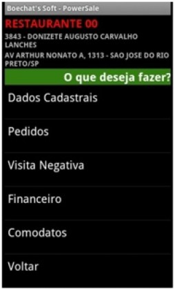 Menu de Opções